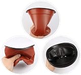 Augshy 6 Inch Plastic Plant Nursery Pots 130 Pack Terracotta Black Interior view 3