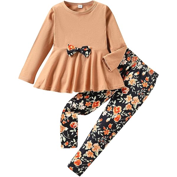 thumbnail image 2 of Yoxindax Toddler Girl Outfit Set - Ruffle Sleeve Top & Floral Pants 2 of 11