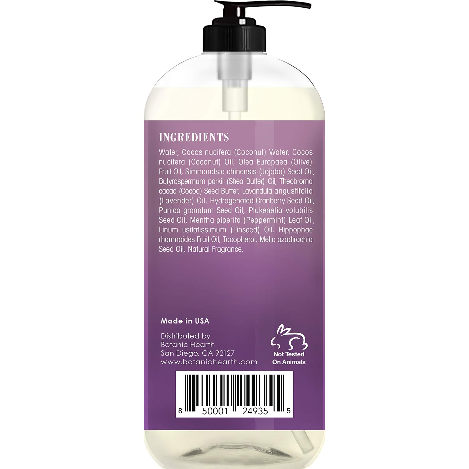 BOTANIC HEARTH Lavender Body Wash for Women & Men and Shower Gel - with Peppermint Oil - Fights Acne, Soothes Eczema and Dry Irritated Skin, Sulfate and Paraben Free - 16 fl oz : Beauty