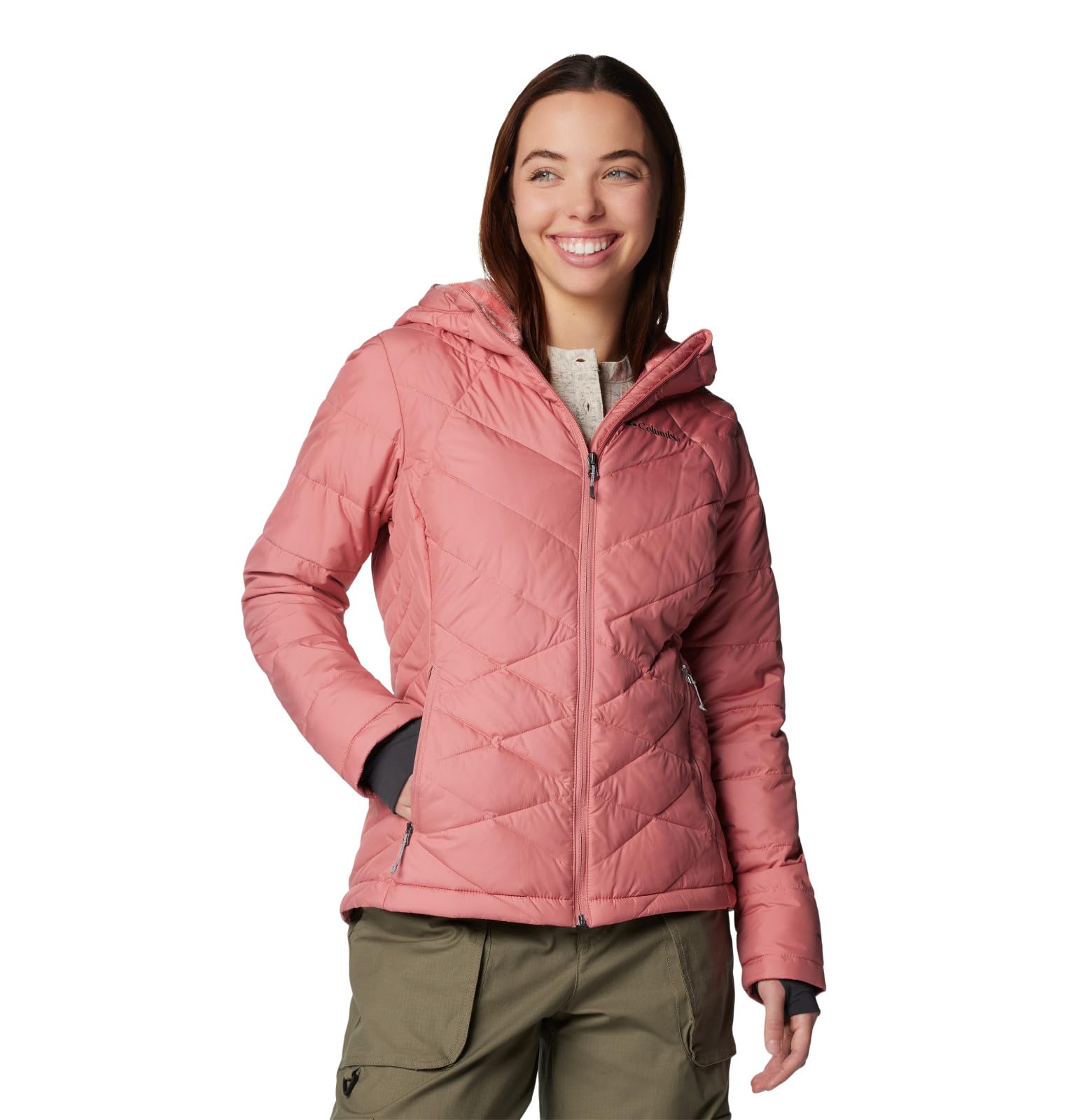 Columbia Women’s Heavenly Hooded Jacket, Pink Agave, Large