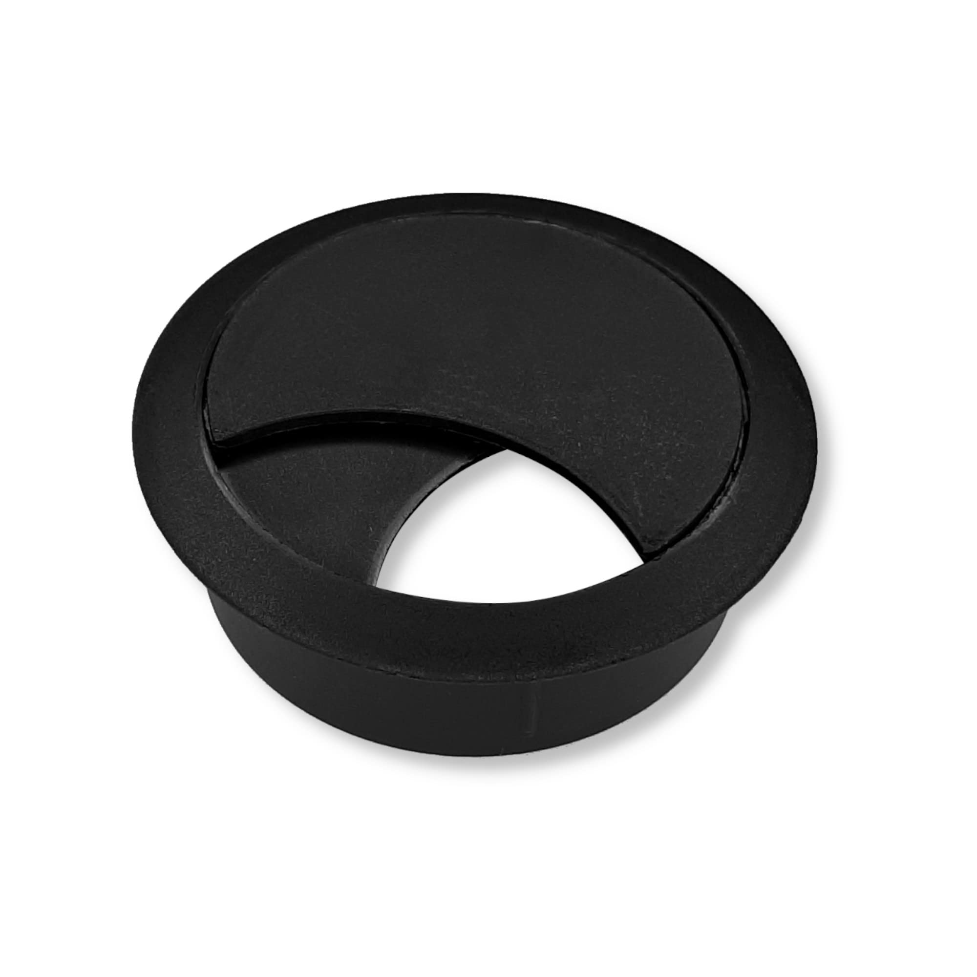 cyclingcolors Cable grommet, 58 mm, furniture, office, cable guide, cable outlet, cable box, plastic (black)
