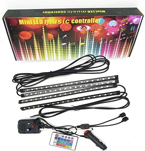 OTW Auto 7 Color Multi-color Interior Under-dash LED Light Strip Kit-- Sound Active Wireless Remote Control