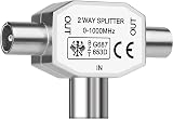 AXFEE Digital Signal Splitter Antenna Aerial 2 Way 1 Female to 2 Male TV Coax
