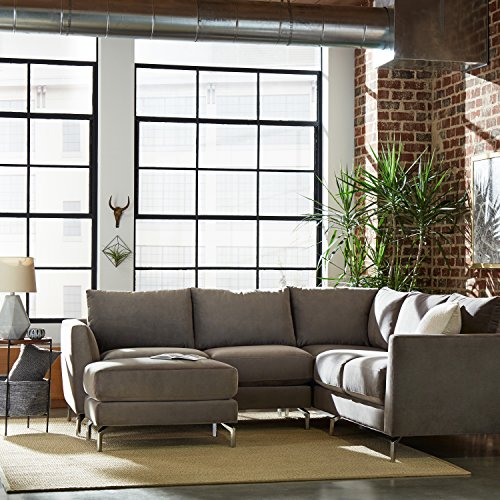 Amazon Brand Rivet Mid Century Modern Diamond Cut Concrete Bedside Table Desk Lamp With Light