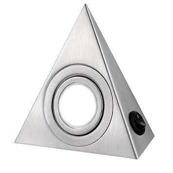Everso Unterbauleuchten Küche unter Schrank Dreieck Triangle LED Licht Edelstahl Downlight warmweiß