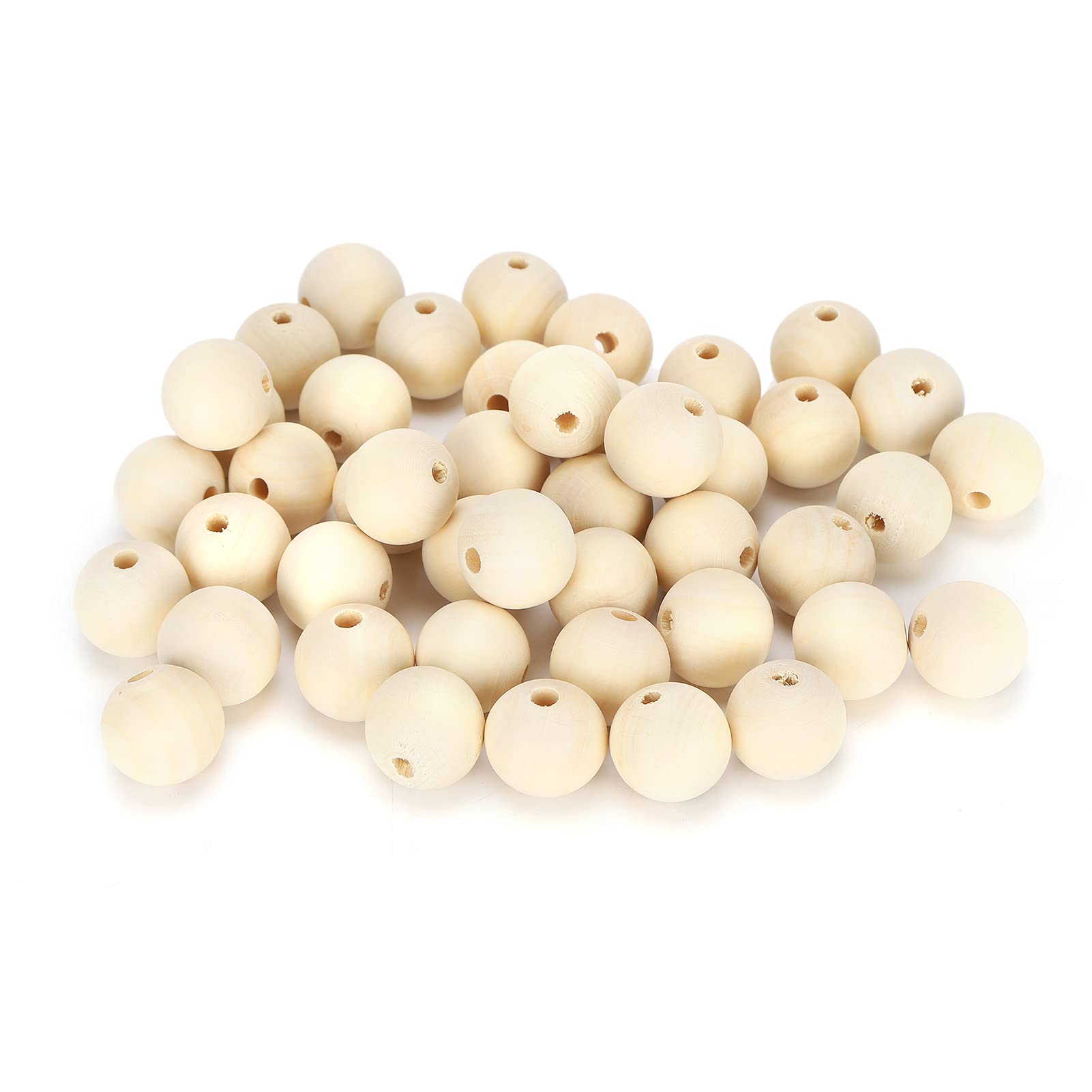 100Pcs 25MM Wooden Beads for Jewelry Making, DIY Crafting, Round Decoration for Necklaces, Bracelets, Home Decoration