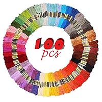 iShyan Embroidery Floss Thread 100 Skeins 100 Colors with Color Numbers for Cross Stitch Crochet Friendship Bracelets Handcrafts 8.75 Yards Long Per Skein with 6 Strands