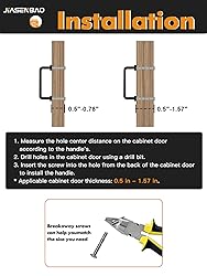 JIASENBAO Black Cabinet Bar Pulls 3" Hole Center 2
