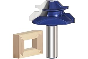 Vearter 45 Degree Lock Miter Router Bit 1/2'' Shank 3/4'' Stock, Woodworking Milling Cutter Tenon Tool for Making a Wood Draw