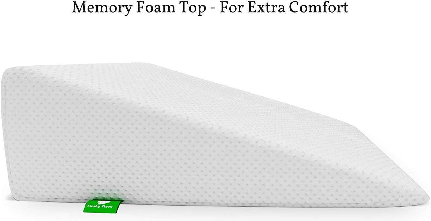 Wedge Pillow for Sleeping - 7.5 Inch Memory Foam Bed Wedge for Sleeping, Reading, Post Surgery & Leg Elevation - Triangle Pillow with Washable Cover 26x25x7.5 inch: Home & Kitchen