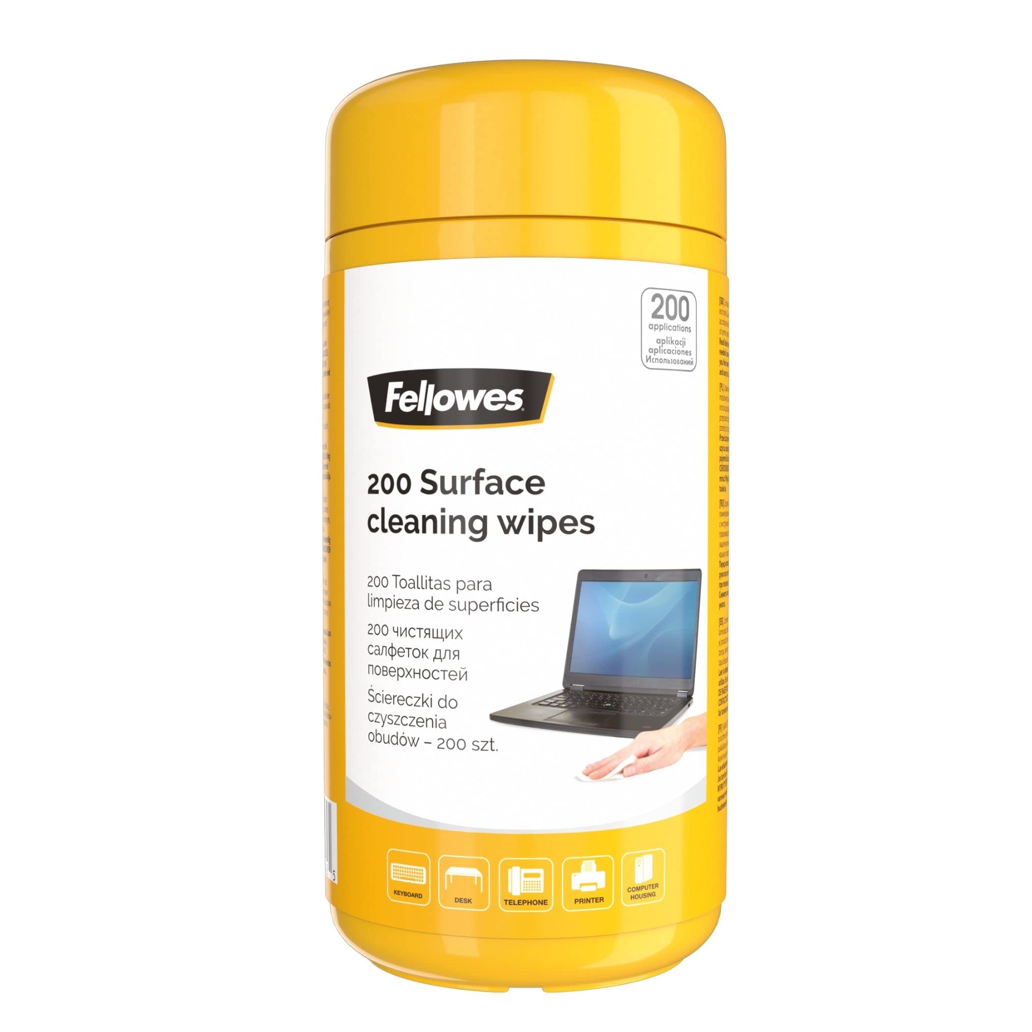 Fellowes Performance 200 Surface Cleaning Wipes Tub for Home and Office - Multi surface Wipe