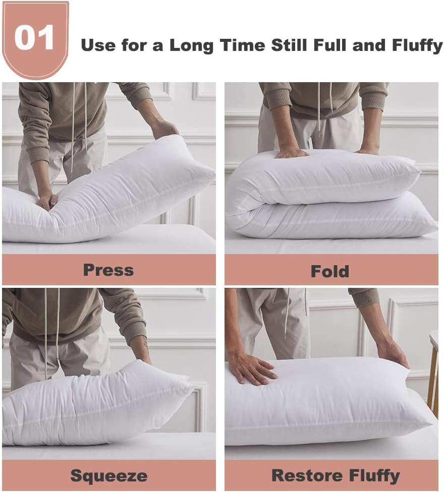 Yalamila Full Body Pillow for Adults-100% Polyester Body Pilllow Insert for Side Sleeper-Breathable White Long Pillow for Sleeping-20×54 inch: Home & Kitchen