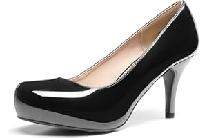 DREAM PAIRS Tiffany Women's Classic Elegant Versatile Low Stiletto Heel Dress Platform Pumps Shoes