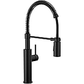 Delta Antoni Pro Style Commercial Kitchen Faucet with Pull Down Sprayer, Single Hole Matte Black Kitchen Sink Faucet, Single Handle, Matte Black 18803-BL-DST