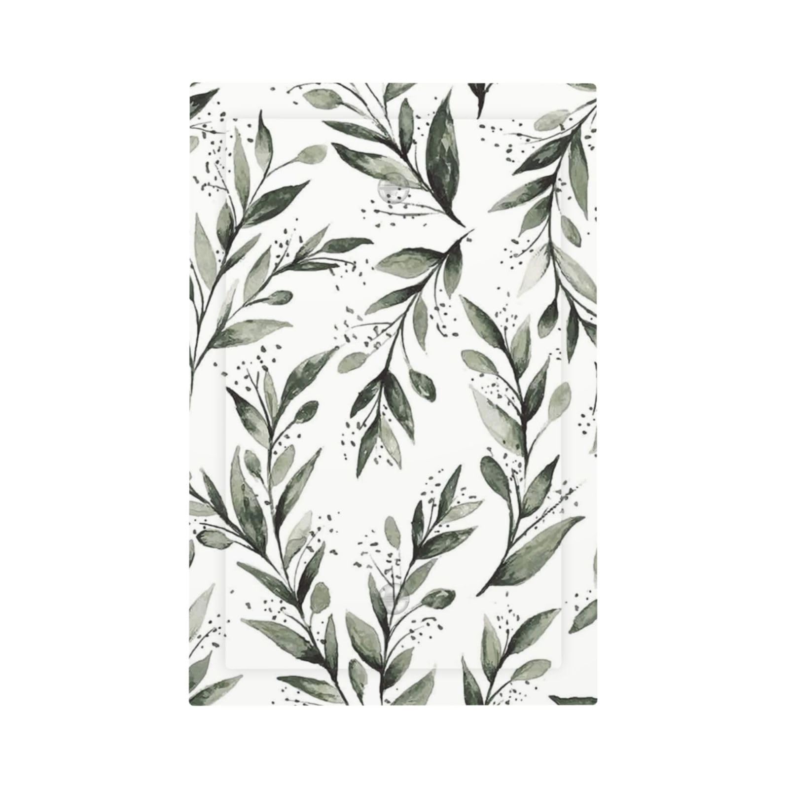 Photo 1 of 1-Gang No Device Blank Wallplate Spring Neutral Green Olive Floral Eucalyptus Tree Leaf Boho Botanical Floral Electrical Light Switch Decorative Receptacle Face Plate Cover for Unused Outlets/Switches