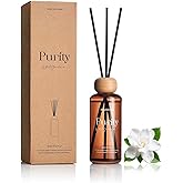 M&SENSE White Gardenia Reed Diffuser: 6.3 fl oz Aroma Set with Light & Subtle Fragrance, Non-Toxic Natural Essential Oil Gifts for Bedroom Bathroom Office Shelf Decor, Gifts for Women Girlfriend