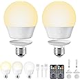 USB Rechargeable Light Bulb with Remote and Timer, Battery Backup Bulb for Sconces and Lamps, Portable Night Light, Emergency