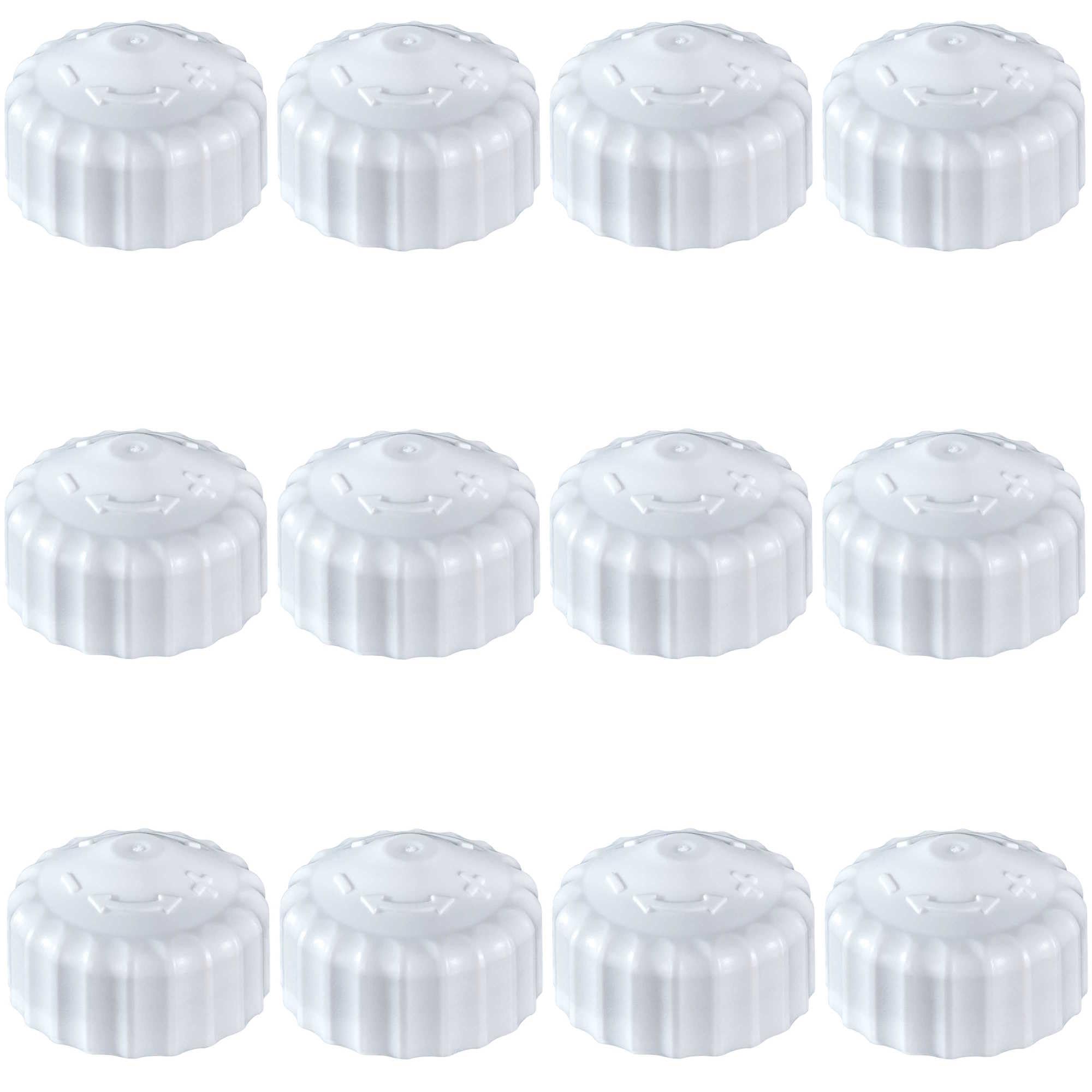 12 x Valve Protection Cap, Hand Regulator Cap, Construction Protection Cap, White Design, M30 x 1.5