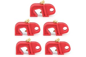 HiLKCO 5 Pack Circuit Breaker Lockout Device Set,Lock Out Tagout Breaker Locks Universal Electrical for Loto Single and Multi Pole Breakers