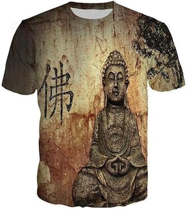 Zong&zoe Camiseta China con Letra de Buda, Estilo gótico de ...