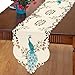 Collections Etc Embroidered Peacock Table Linens, Runner