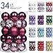 XmasExp 34ct Christmas Ball Ornaments Shatterproof Christmas Ornaments Set Decorations for Xmas Tree Balls(1.57''/40mm, Burgandy)