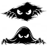 2PCS Peeking Monster StickerMagnet, Funny Bumper Sticker Magnetic Signs | Funny Car Decal For Car, Trucks, SUVs, Reflective Car Magnet Large Vinyl Car Sticker