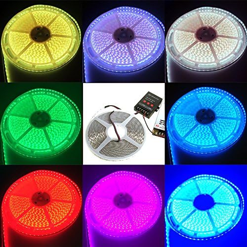 65ft 20m RGB LED Strip SET: Plug &amp; Play: 20m/reel IP65 RGB LED Strip Light + 30A RGB LED Controller + 350W 24V DC Meanwell Power Supply