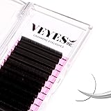 VEYES INC Cashmere Volume Lash Extensions C CC D DD LD L B J M Curl 0.03-0.20 thickness, Super Matte Black Individual Eyelash