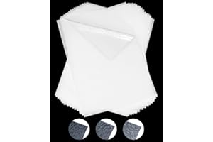 PLANTIONAL Double Sided Iron On Adhesive Sheets: 20 PCS Heavy Weight A4 Size Double-Sided Press-on Patch Heat Melt Fabric Glue Sheet Permanent Fusible Adhesive Sheets