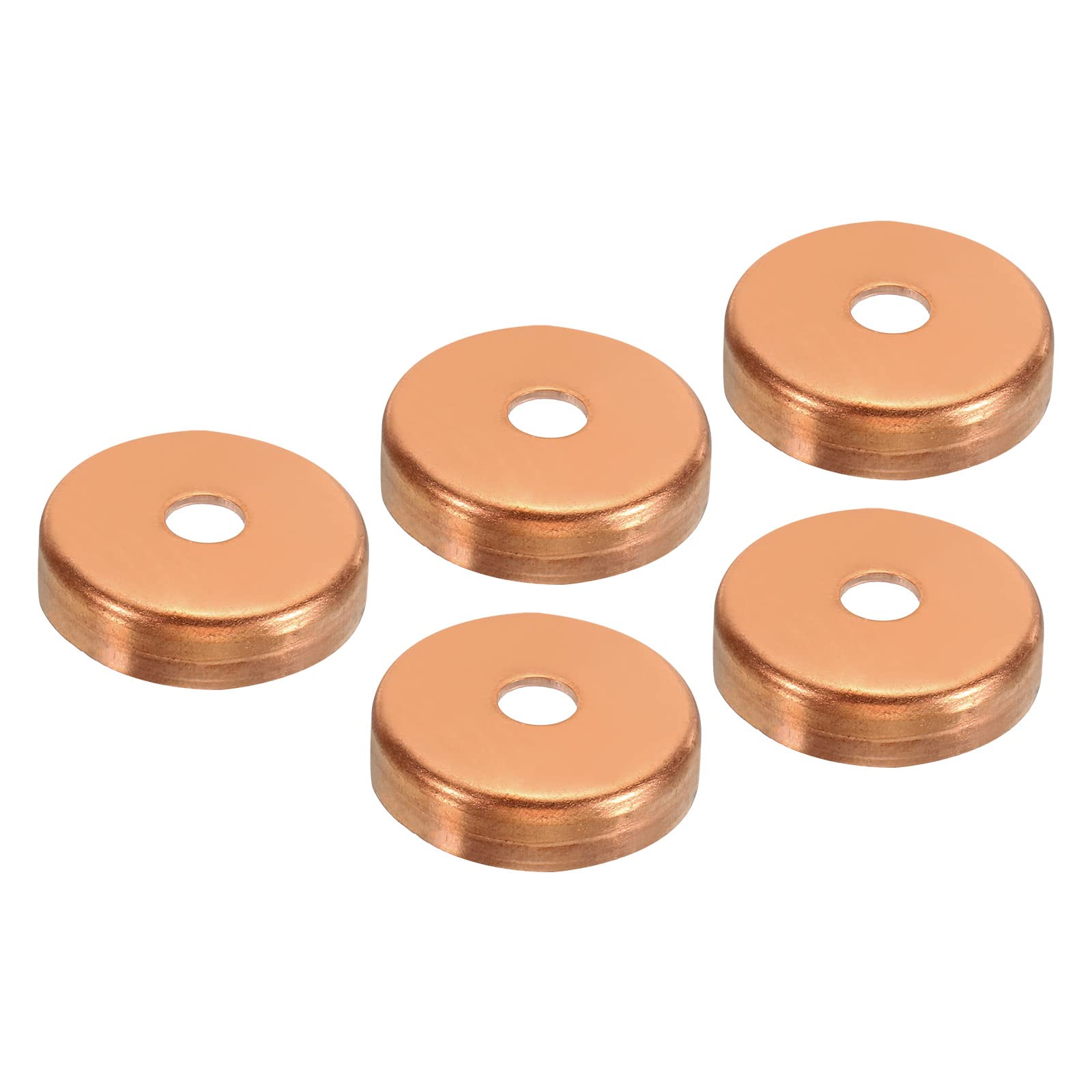 PATIKIL 1" Copper End Cap with 1/4" Hole, 5 Pcs Pipe Fitting Sweat Plug Connection for Water Pipe Plumbing, HVAC, Refrigeration System