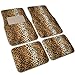 BDK Carpeted 4 Piece Mat Leopard Animal Print Auto Car Vehicle Universal Fit (Beige)