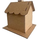 Gingerbread House Kit w/Scalloped Roof (Cardboard) - Pack of 5 - Designed &amp; Made in The USA - Christmas Holiday Craft for Home, Classroom, Family DIY Decor