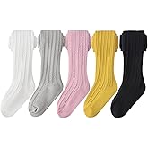 Bafeicao 3/4/5 Pack Toddler Baby Girls Tights Cable Knit Leggings Stockings Little Girl Cotton Pantyhose