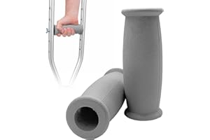 Crutch Solid Hand Grip, Replacement Medical Drive Cane Crutch Handgrips, Gray, 2 Pcs,