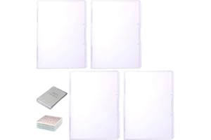 Scrapbook Paper Storage, 12x9x1" Clear Plastic Scrapbook Paper Organizer, Stackable File Storage Box with U-Shaped Locking Me