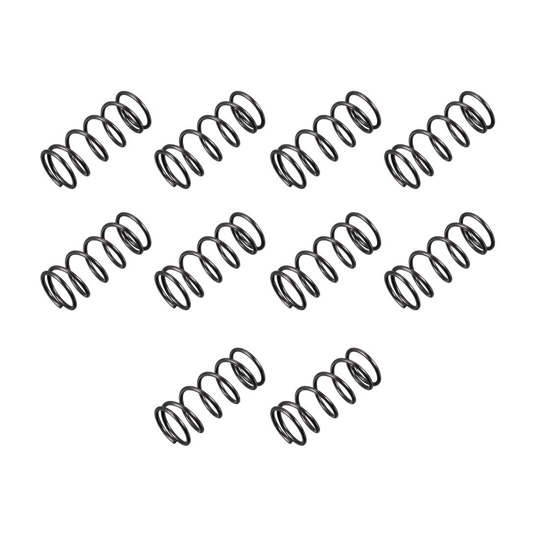 sourcingmap Compression Spring - 1.2mm Wire Dia , 13mm OD , 30mm Free Length Spring Steel Extension Spring,Black,10Pcs