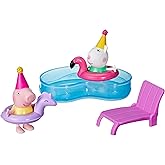 Peppa Pig Peppa’s Pool Party Playset with 2 Figures and 4 Accessories, Preschool Toys for 3 Year Old Girls and Boys and Up