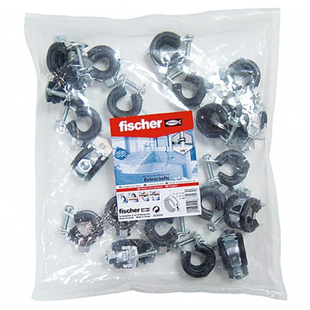 Fischer Hinged Pipe Clamp FGRS Plus 1/2-Inch BG/Samoyed 87125