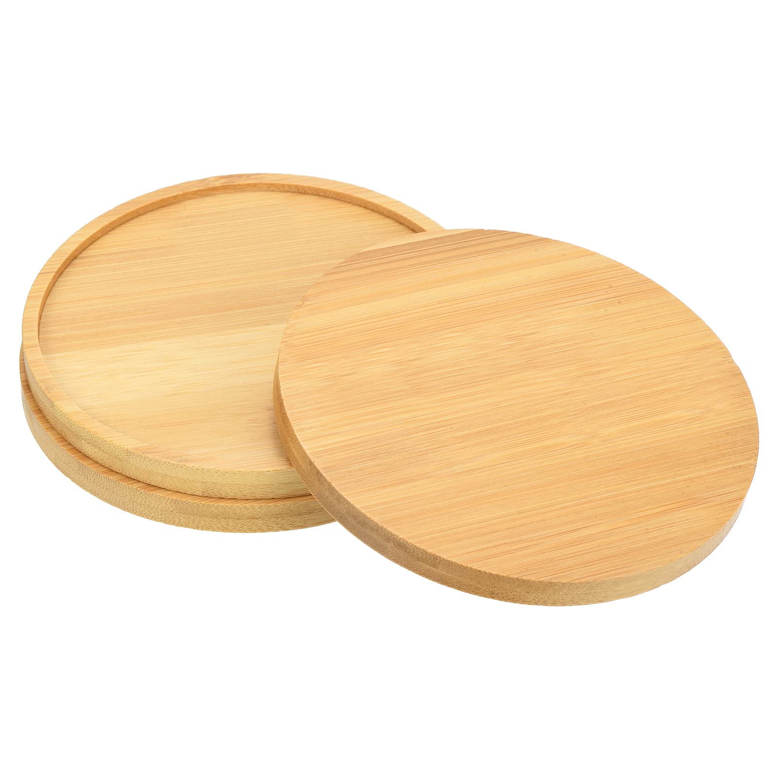 PATIKIL Plant Pot Saucer 4.7 Inch OD, 3 Pack Bamboo Round Flower Drip Tray for Home Indoor