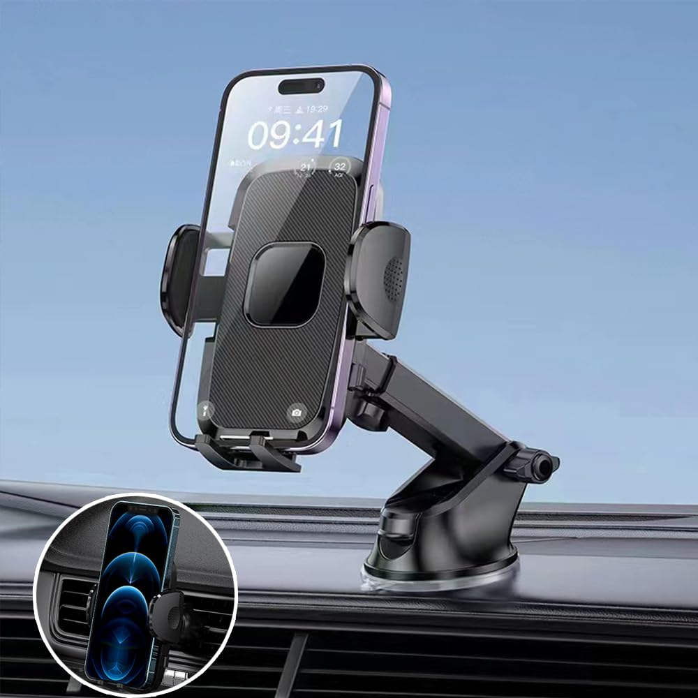 Photo 1 of Deear Car Phone Holder Mount Cell Phone Automobile Cradles 3-in-1 Phone Mount Hands Free for Car Dashboard Windshield Air Vent Universal for iPhone Samsung All Smartphones
