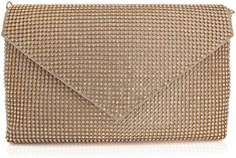 Crystal Clutch for Women Envelope Evening Bag (gold)