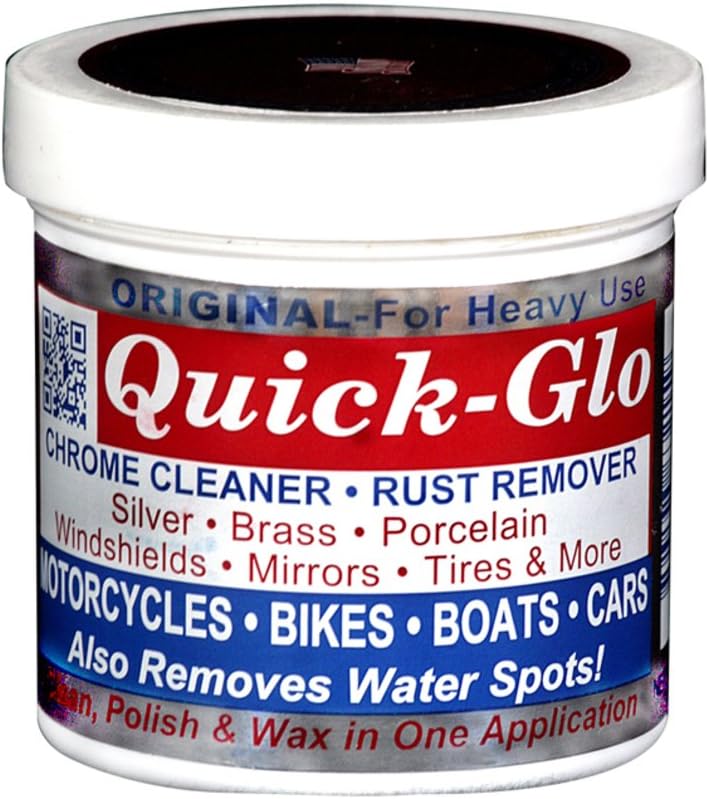 Quick-Glo - Original, 8 oz - Chrome Cleaner & Rust Remover Featured on Jay Leno's Garage Made in The USA & Non Toxic