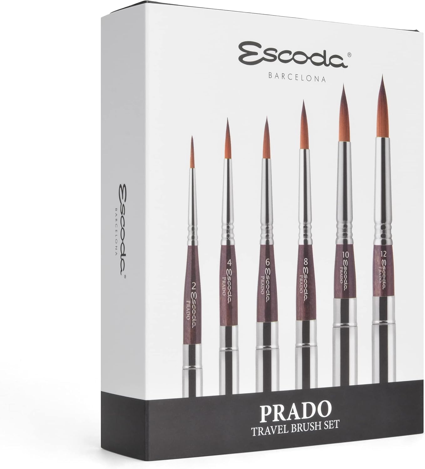 Escoda : Watercolour Travel Brush Set : Prado : Series 1244 : Set of 6