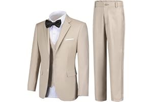 Boy Suits 5 Pieces Formal Suit Set with Adjustable Waist Kids Dress Suit for Wedding Prom