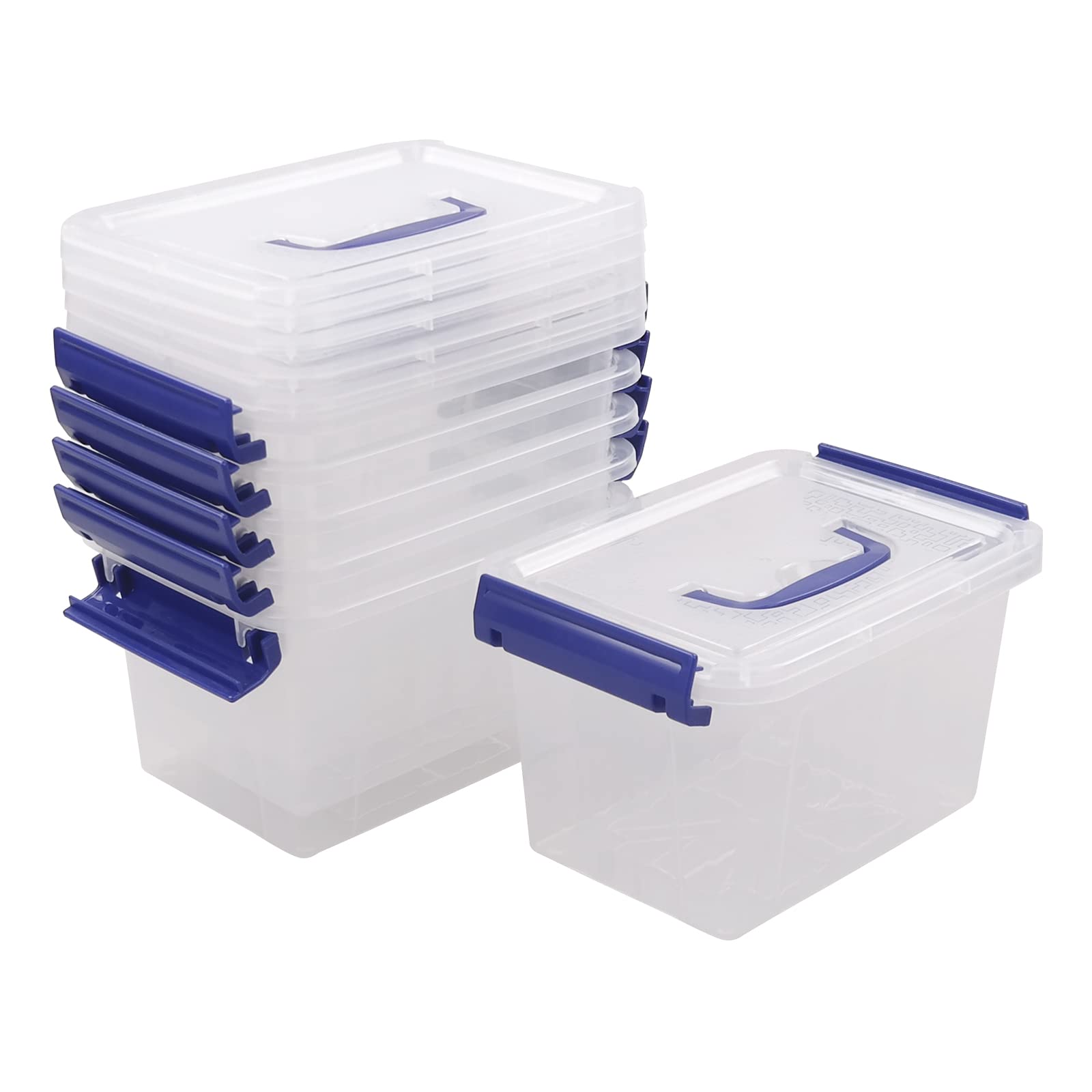 Innouse 3 L Small Latch Storage Box Container with Handle, 6 Packs