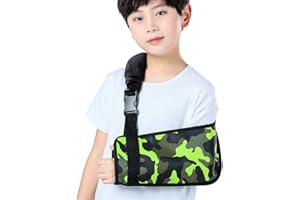 Ledhlth Camo Kids Arm Shoulder Sling for Children Padiatric Toddler Sling Brace Immobilizer Support for Shoulder Elbow Wrist Injury Boys Girls (Camouflage green, Kids L)