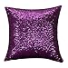 Aremazing Solid Color Glitter Sequins Home Office Decorative Pillowcase Throw Pillow Cushion Cover 16 x 16 Inches (Purple)