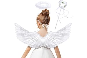 Goenb Angel Wings, Angel Wings Adult Angel Wings and Halo for Women Kids Girls Christmas Halloween Fancy Dress Costume
