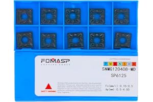 FomaSP CNC Carbide Turning Inserts for Metal Cutting SNMG432/SNMG120408-PM, The Chip Breaker"PM" fit for Semi-Finishing Steel Cutting, 10 PCS